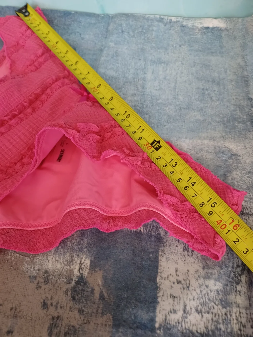 Seamoly Women's Pink Ruffle Triangle Bikini Set L - Picture 9 of 11